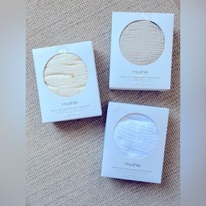 Mushie Mini Crib Sheets Set of 3 Brand New